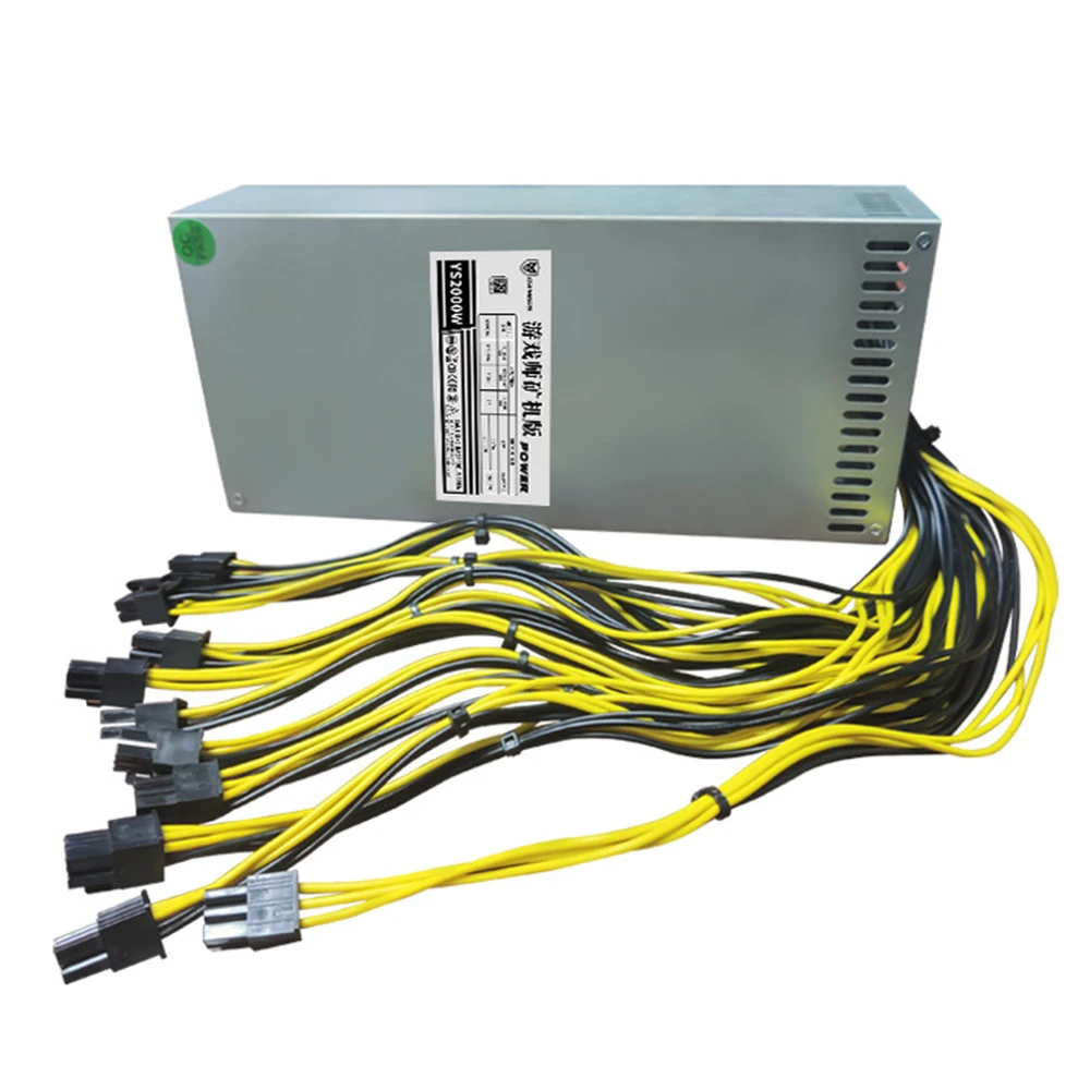 Блок питания для майнинга ETH 2000 Вт 2U одноканальный блок GPU с 10 * PCI 6Pin и вентилятором