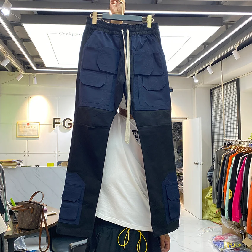 

Брюки-карго на молнии для мужчин и женщин, комбинезон со множеством карманов, штаны на завязках