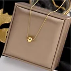 Классическая Подвеска в виде шара, короткое ожерелье из титановой стали для женщин, корейская бижутерия, аксессуары для девушек, цепочка до ключиц