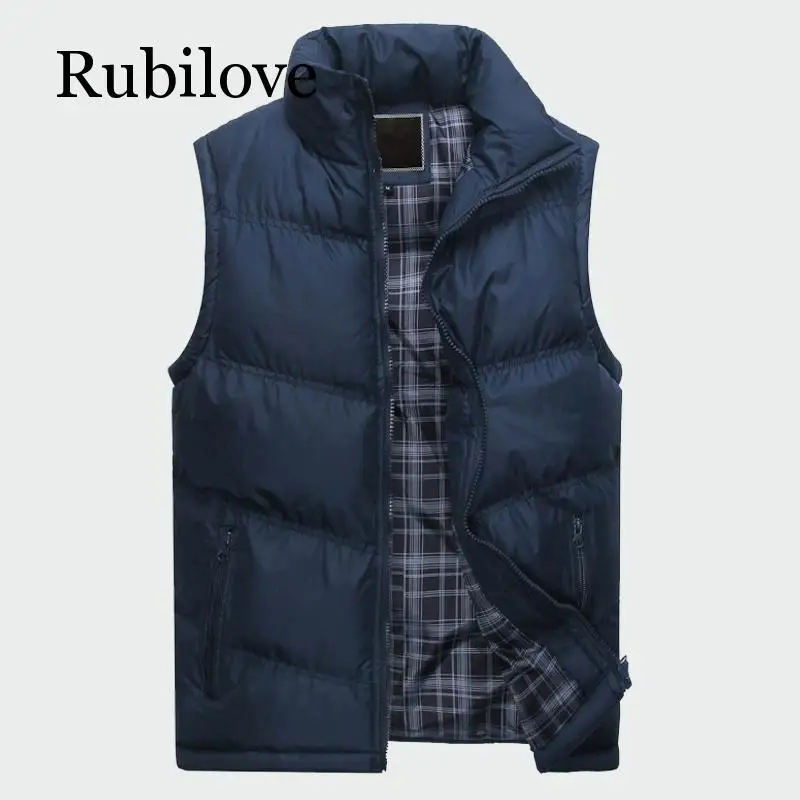 Rubilove, мужская куртка без рукавов, новая мода, утепленный хлопковый жилет, Осенний теплый жилет, зимний мужской жилет, мужские повседневные в...