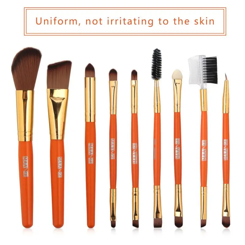 

MAANGE Pro 9Pcs Makeup Brushes Set Multifunctional Eye Shadow Foundation Powder Eyeliner Eyelash Lip Make Up Brush Cosmetic