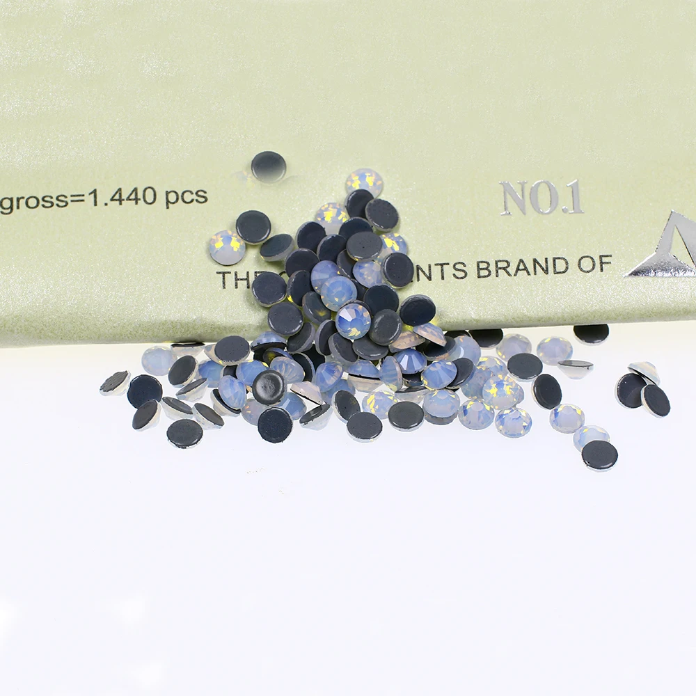 Круглые стразы с горячей фиксацией Кристальное стекло блестящий клей плоской