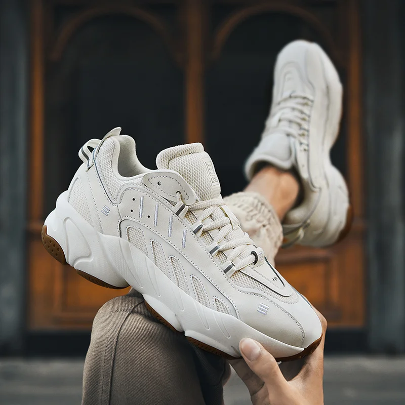 

2020 fashion men's shoes casual coconut dad shoes men's four seasons sports shoes lace-up flat shoes breathable running sports