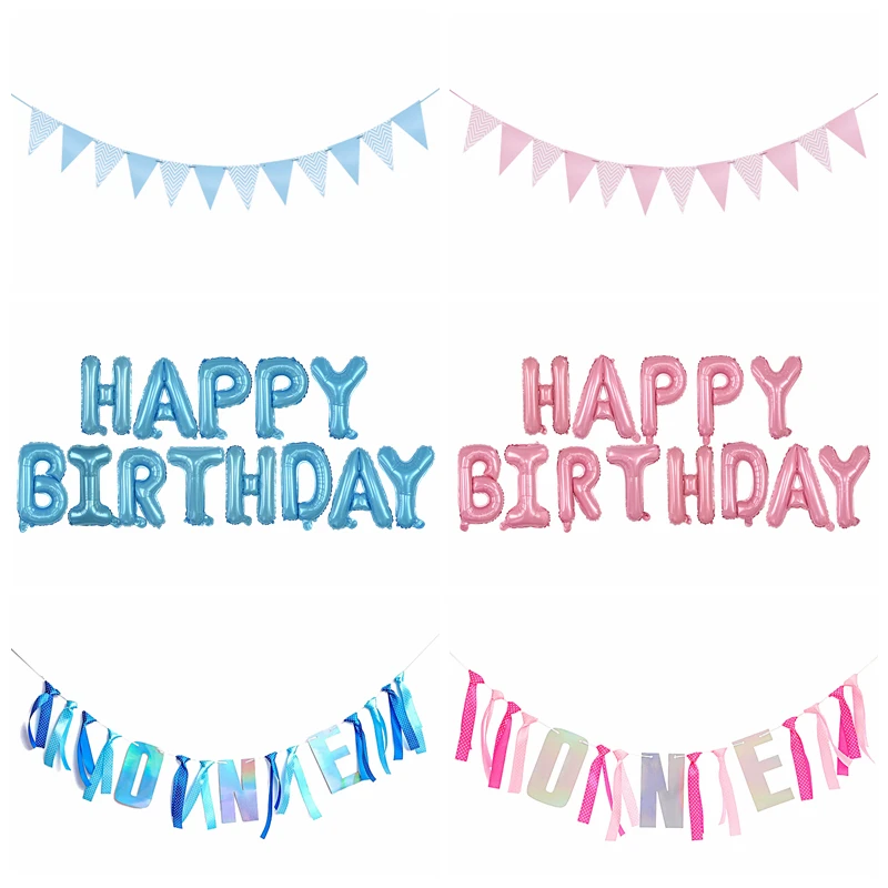 12 месяцев первый день рождения воздушный шар баннер украшение 1st мальчик девочка