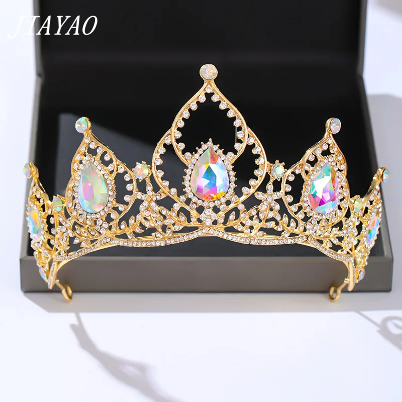 

Colorful Crystal Crown and Tiara Bridal Hair Accessories Crystal Rhinestone Wedding Accessories Diadem Wedding Hair Jewelry