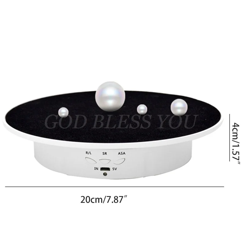 

3 Speeds 20cm Intelligent Electric Rotating Display Stand Mirror Turntable Jewelry Holder Battery/USB Power Drop Shipping