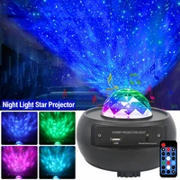 ocean wave projector stage light bluetooth usb voice disco led night light remote control tf card music player party lamp gift