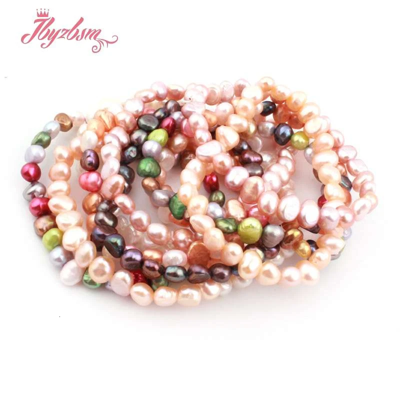 5 7 мм Бесплатная ФОРМА натуральный пресноводный жемчуг бусины для женщин Chritmats