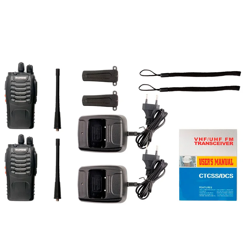 2pcs Baofeng Original BF-888S Walkie Talkie 5W Two-way radio Portable Radio UHFz 16CH Comunicador Transmitter Transceiver