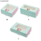 50 шт. бумажная Подарочная коробка с окном для свадебной вечеринки железная башня крафт-бумага коробка для торта упаковка для еды Конфеты Кекс и печенья коробка для яиц