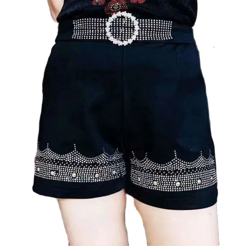 

Women Shorts Bermuda 2021 Autumn Winter Boot Short Wide leg Elastic Bermudas Pocket Plus Size 4XL 5XL CY217