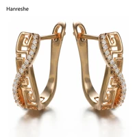 hanreshe small studs earrings party crystal simple copper earrings christmas jewelry cute natural zircon earring women gift