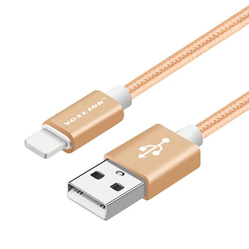 Gold VOXLINK 8 Pin USB кабель быстрого зарядного устройства переходной USB кабель для iphone 7 6s iphone xs плюс 5 5S ipad mini Мобильный телефон кабели - Цвет: Gold