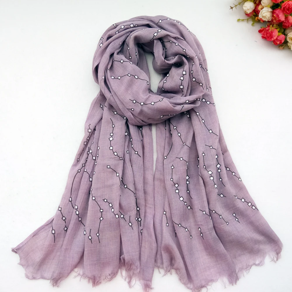 Женские хлопковые длинные шарфы весенние женские шали тонкие летние пляжные