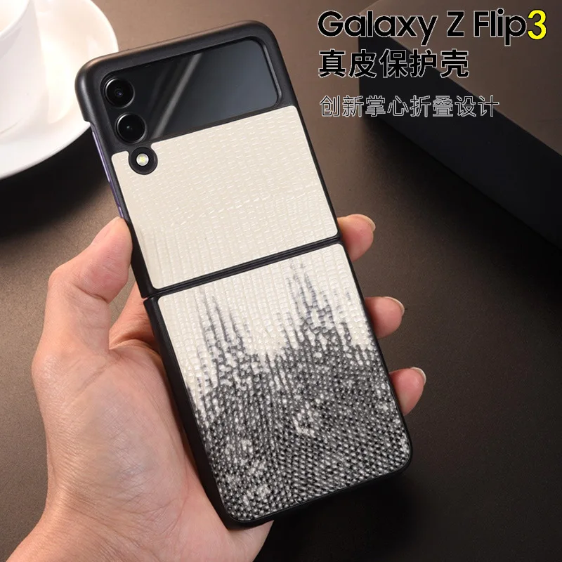 

Genuine Leather Luxury Case For Samsung Galaxy Z Flip 3 Case For Galaxy Z Flip3 5G F7110 Case