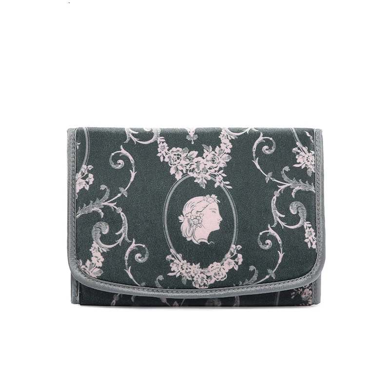 Women Travel Jewelry Organizer  ∙ Foldable Roll for Necklace Bracelets Earrings ∙ French ∙ Compact Jewelry Clutch Storage HJ3H6