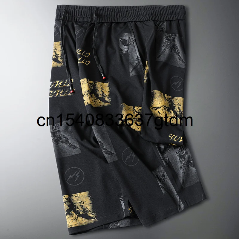 

Light weight quick drying shorts men's ice silk Capris plus fat oversize beach shorts fat midpants summer