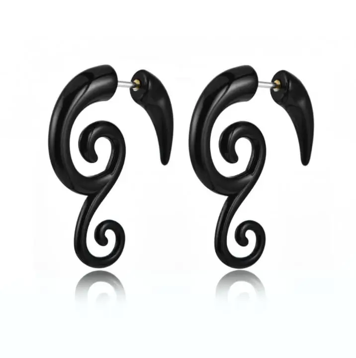 Пистолет 1 пара панк Племенной спираль Поддельные Приборы из акрила сужается