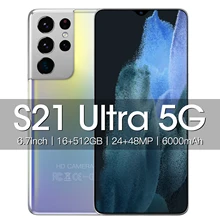 Global Version S21 Ultra 5G Celular 10 Core 6.7 Inch 16GB 512GB Smartphone Android 10 Cellphone 6000mAh Mobile Phone Unlock 4G