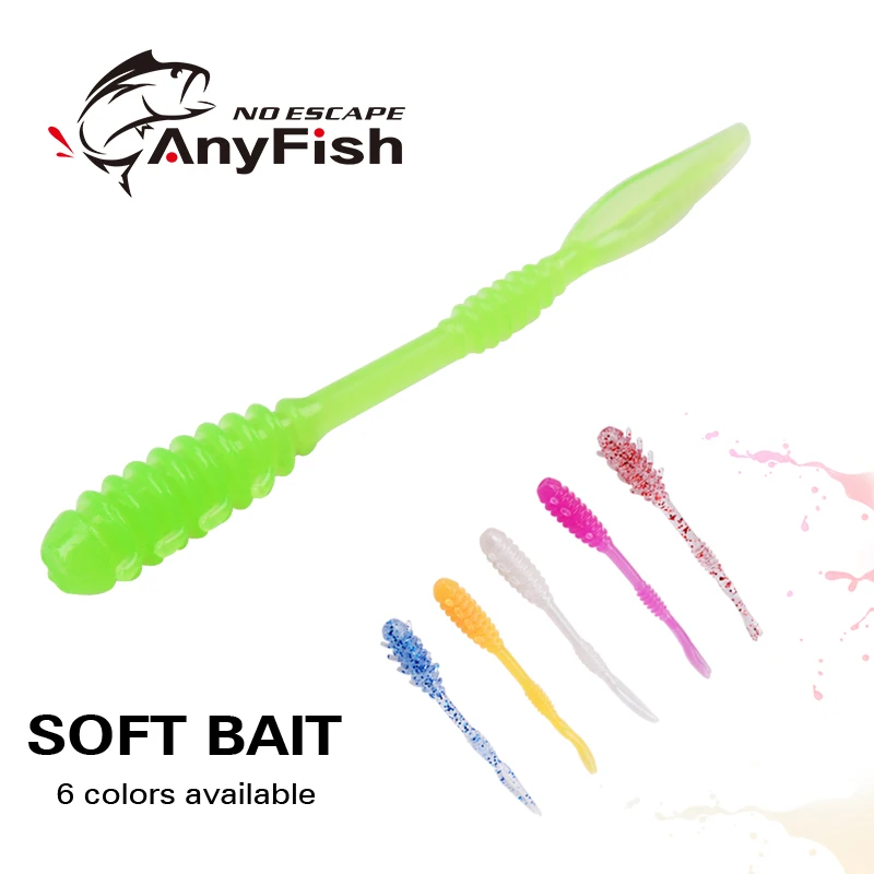 10 шт./пакет ANYFISH мягкая рыболовная приманка AMIAMI WORM 0 5g 2 дюйма 55 мм Мягкая для