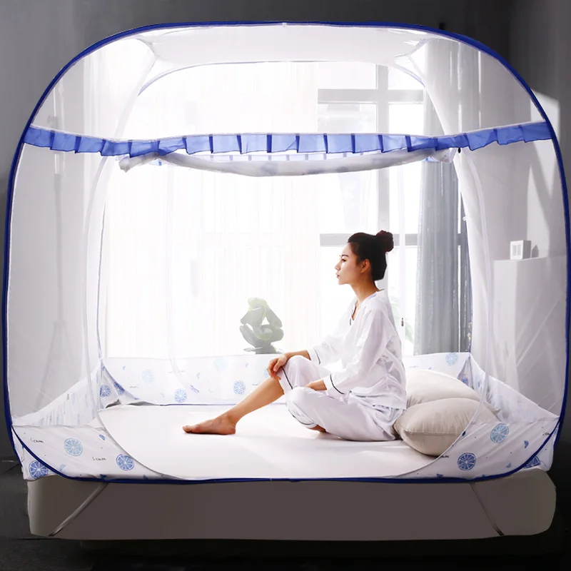 Large Space Mosquito Net Adult Bedding Tent Three-door Insect Repellent Netting Double Bed Mesh Canopy Yurt Curtain For Adults | Дом и сад