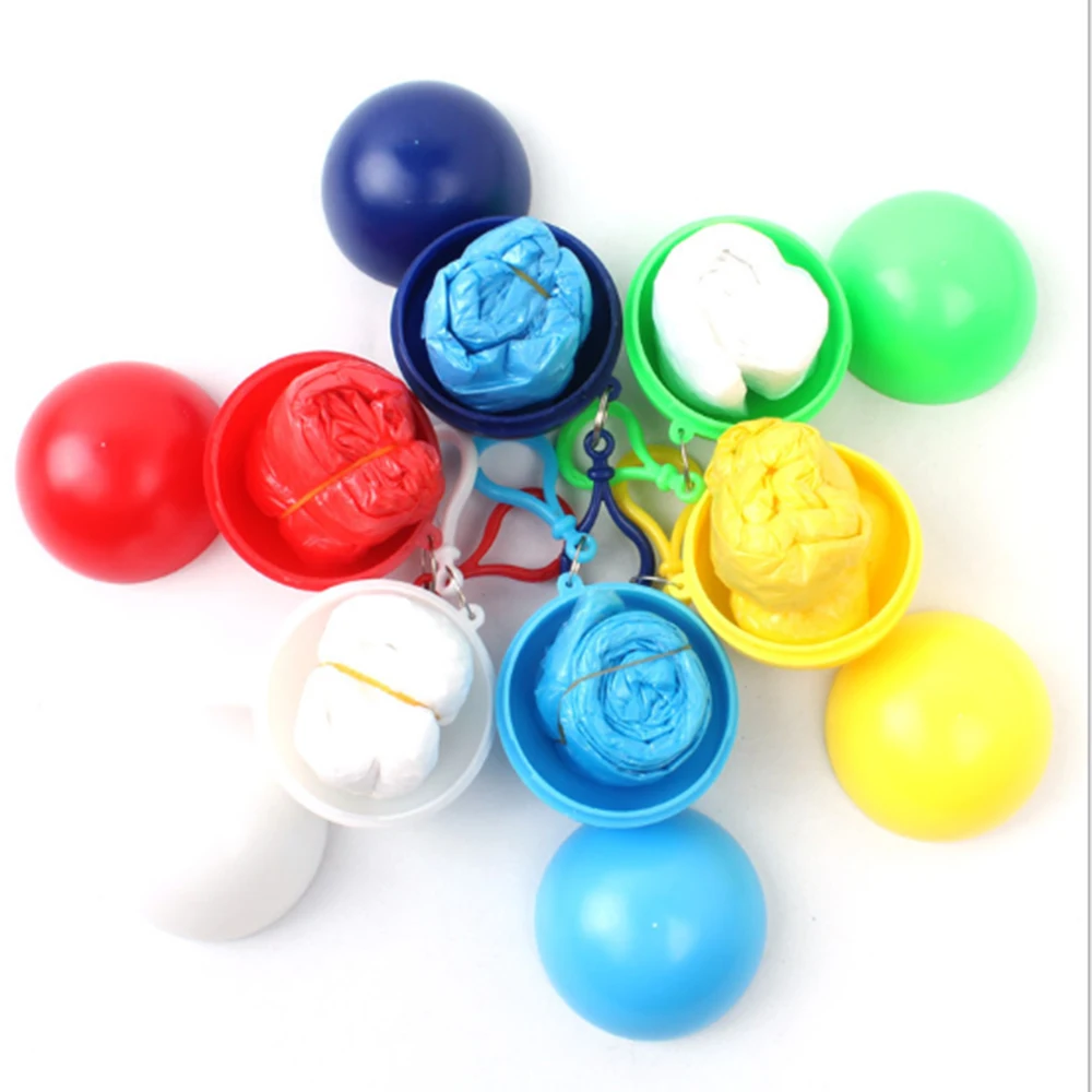 1Pc Colorful Portable Raincoat Disposable Rain Jacket Poncho Unisex Rainwear Keyring Ball Key ring raincoat | Дом и сад