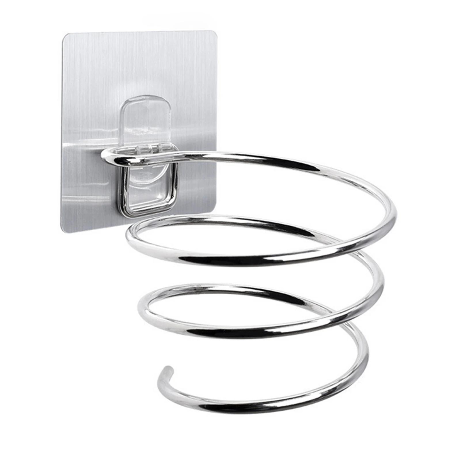 

Hair Dryer Holder Blower Organizer Adhesive Wall Mounted Nail Free No Drilling Stainless Steel Spiral Stand for Bathroom SP99