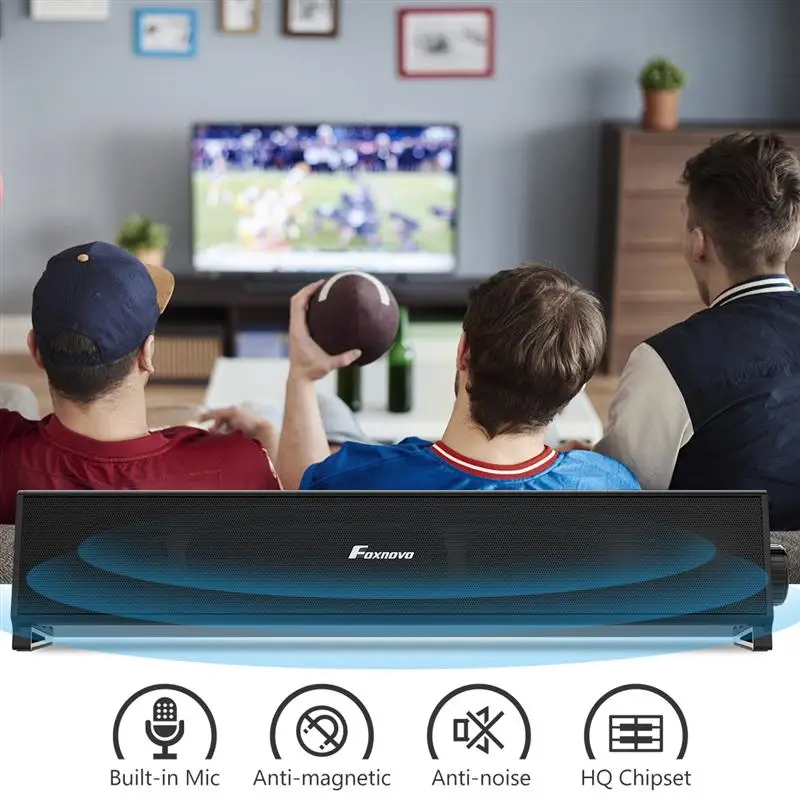 FOXNOVO Bluetooth 20 Вт 818 Смарт ТВ звуковая панель BT беспроводной динамик сабвуфер для