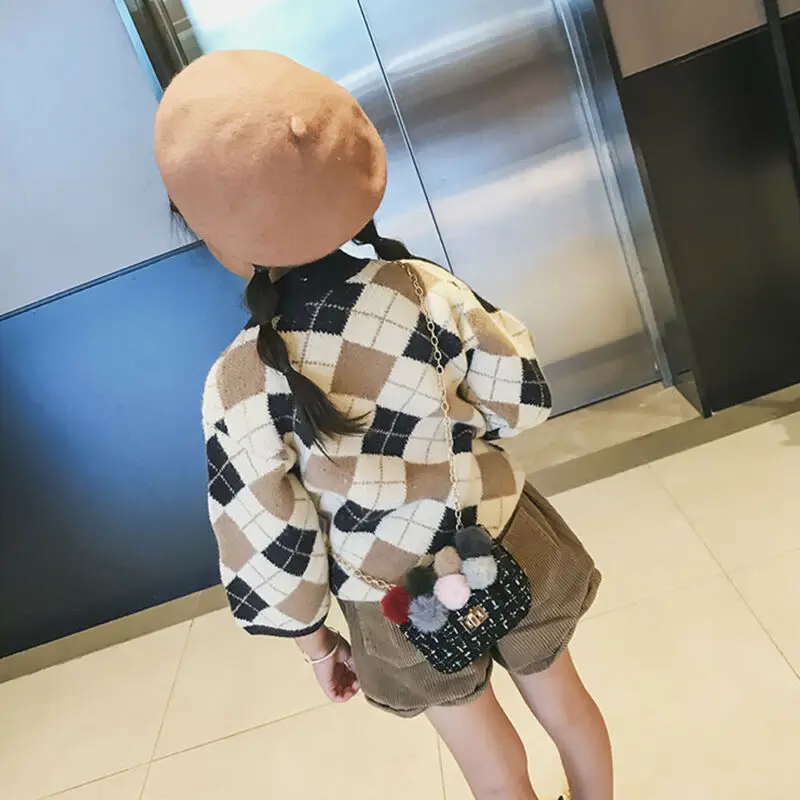 Детская сумка-тоут с помпоном для девочек милый мессенджер на плечо дорожная