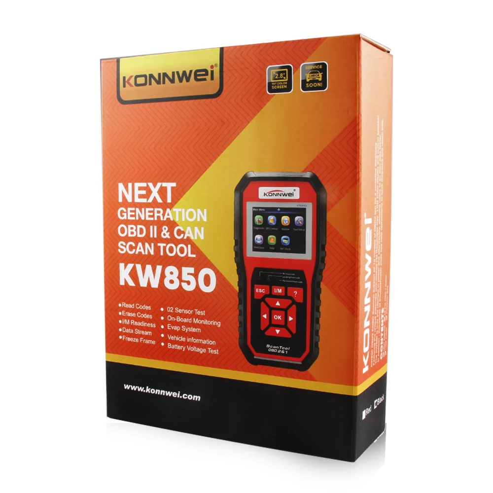KONNWEI KW850 obd2 автоматический диагностический сканер полный OBD 2 OBDII код считыватель сканер автомобильный диагностический инструмент может один клик I/M