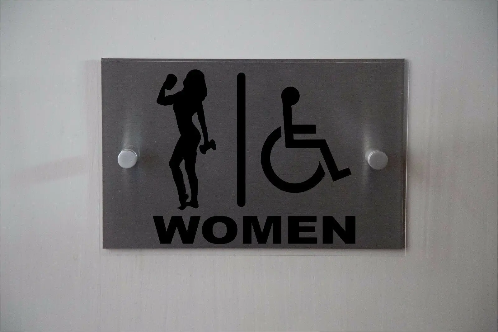 Настройка фитнес &quotгандикап&quot туалет или FittingRoom знак ** алюминий и акрил в/на