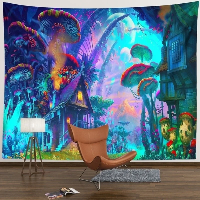 Гобелен настенный мистический гриб узор Хиппи Мандала богемный этнический