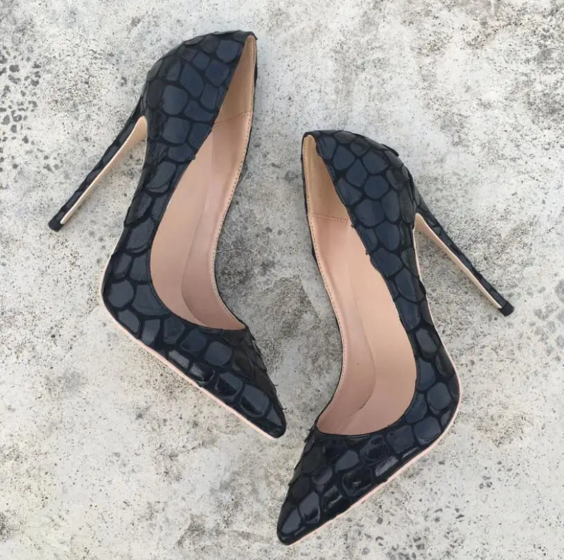 /10/8 см mujeres; обувь на каблуке-шпильке; tacones altos señoras пикантные negro serpiente tacones finos puntiagudos vestido cómodo zapato de boda