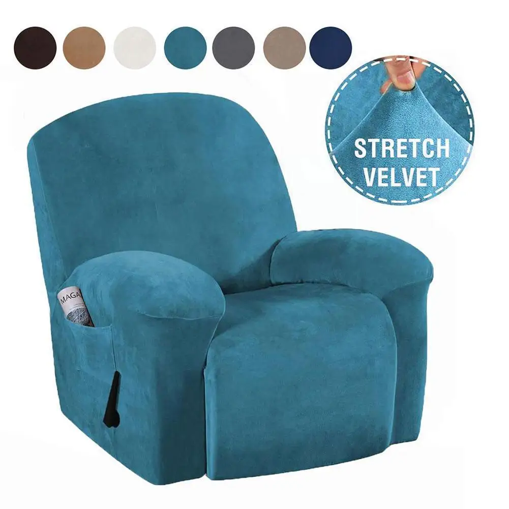 

One-piece Set Split Design Velvet Recliner Chair Covers Furniture Protectors Armchair Couch Slipcover Washable Waterproof C T7D8