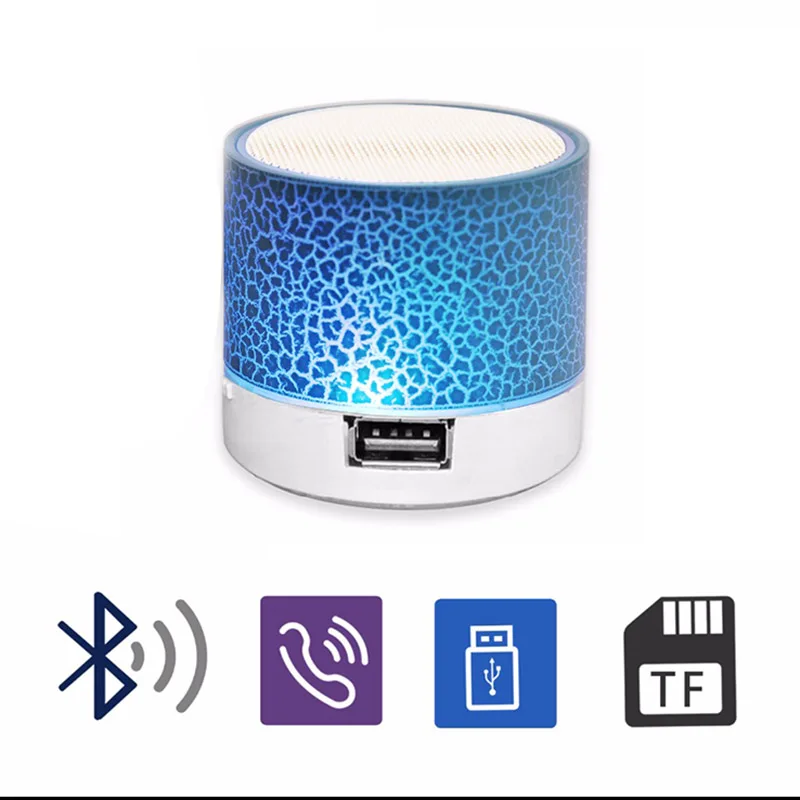Портативный Bluetooth-динамик с трещинами светодиодный Яркий динамик подсветкой для