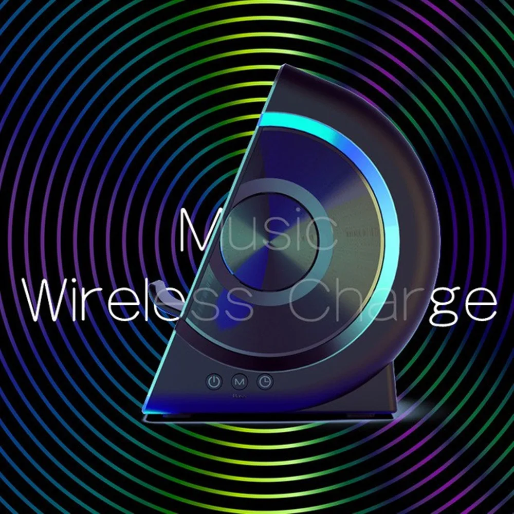 Беспроводная зарядка для смартфона bluetooth динамик FM радио аудио TF карта aux