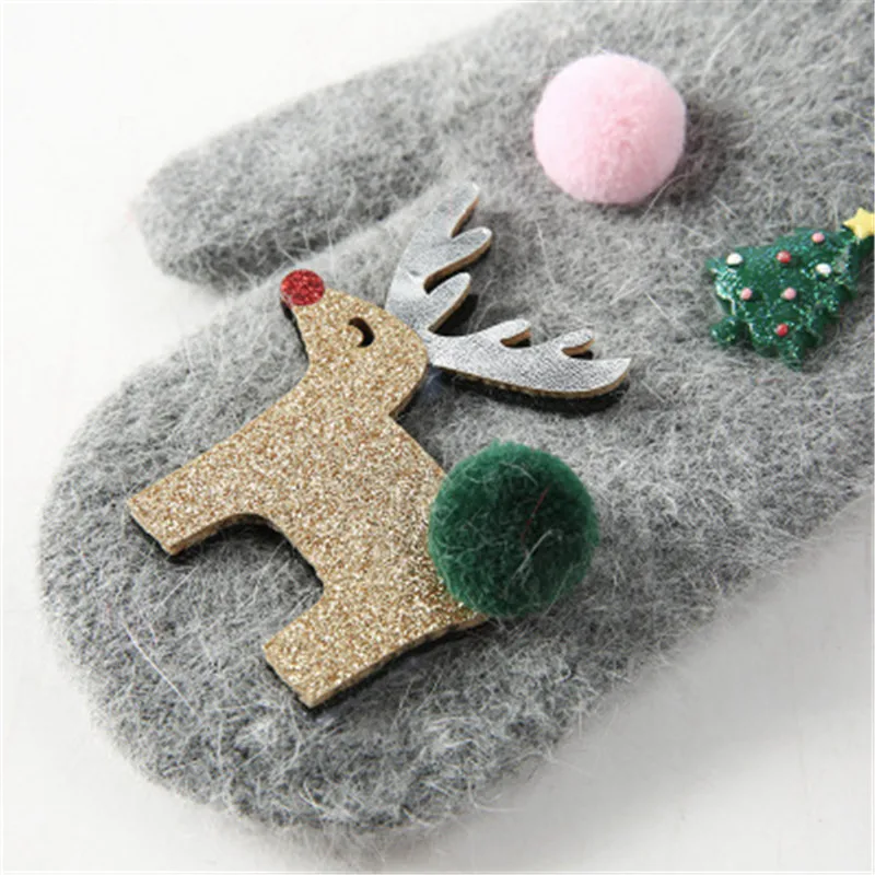Мультяшные теплые зимние перчатки Рождественская елка Лось подарки плюшевые