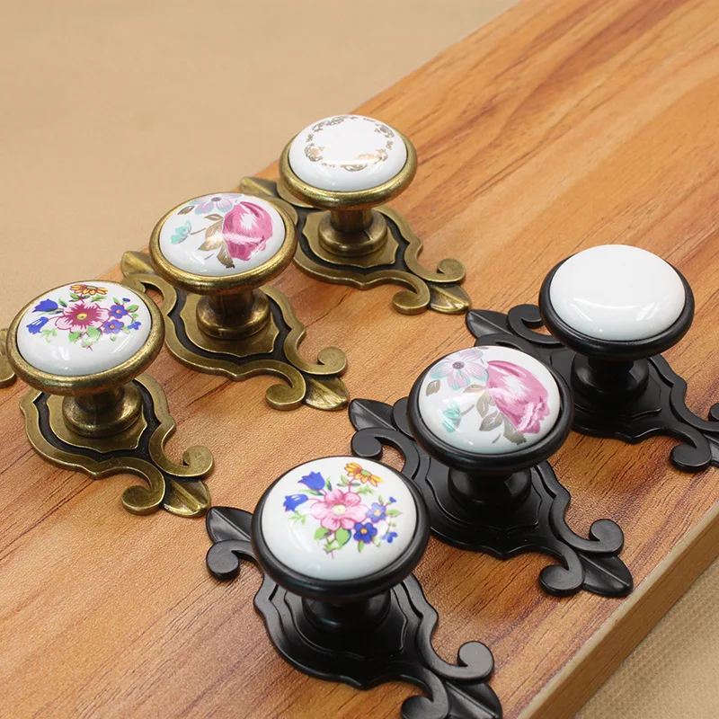 Керамическая ручка для шкафа черная и белая ящик Европейский минималистский