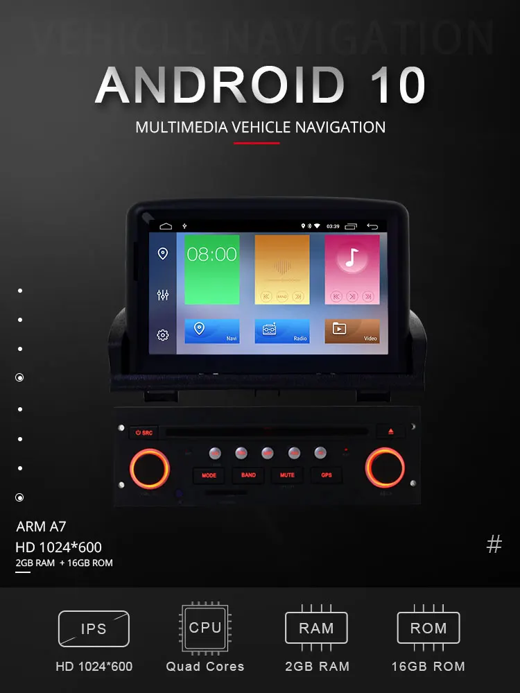 Topsna автомобильный dvd-плеер Android 10 для peugeot 307 2007-2011 gps навигация Мультимедийная лента рекордер 1 din автомагнитола стерео wifi