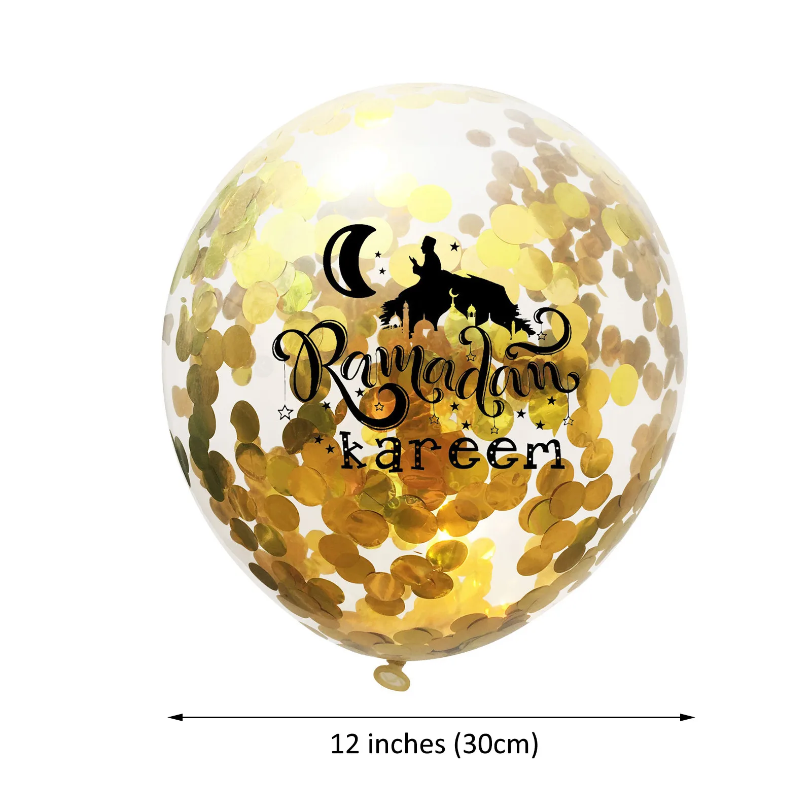 

12 Inch Eid Mubarak Letter Ramadan Latex Balloon Kit With Balloon Sequins Festival Party Balloon Set Decoration Supplies DH