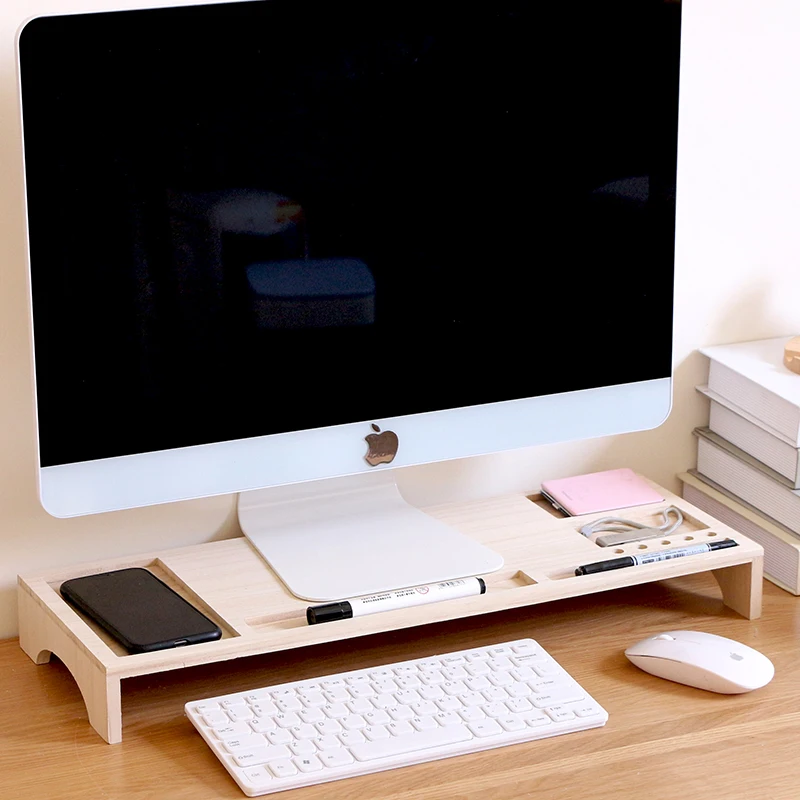 Подставка для офисного монитора из массива дерева Многофункциональная