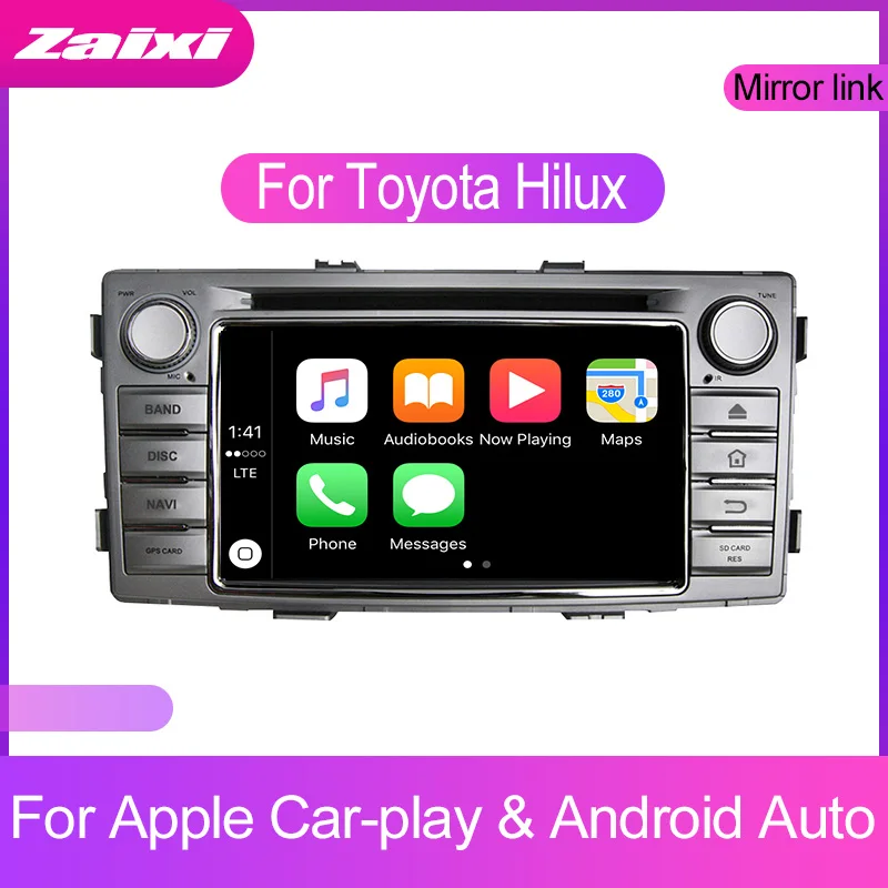 Мультимедийный DVD-проигрыватель с GPS-навигацией для автомобилей Toyota Hilux SW4 2012-2015 на базе Android, 2 DIN, поддержка WIFI и Bluetooth, FM-радио, карты.