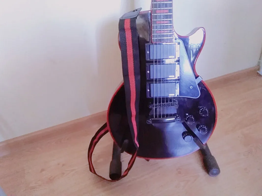 heißer verkauf 95cm 158cm einstellbare langlebige nylon gitarre riemen elektro akustische bass guitar strap ukulele gürtel mit pu leder ende