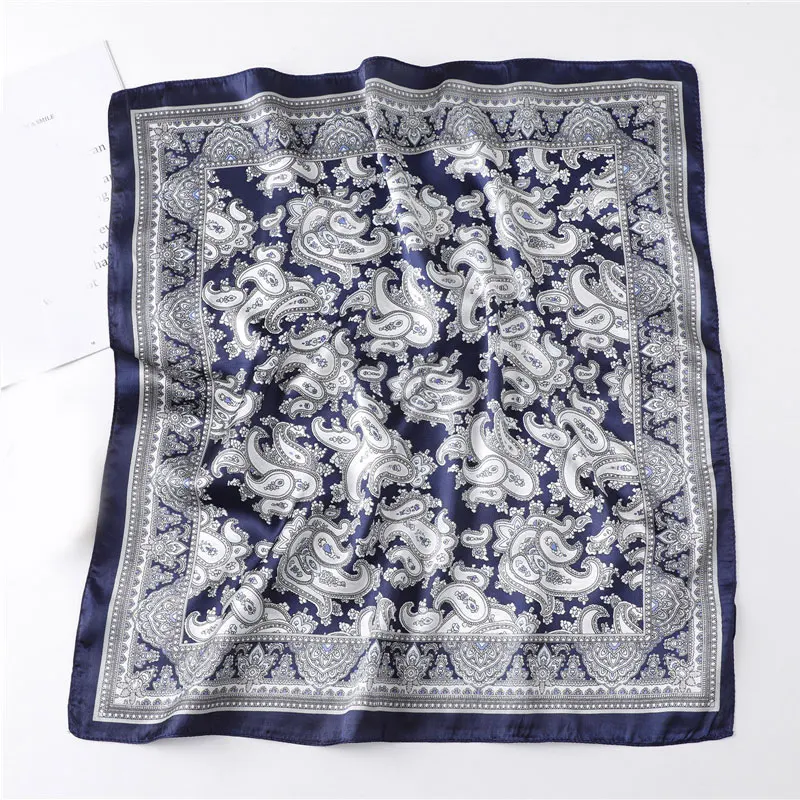 

60*60cm Square Cashew Print Scarves Decorative Headscarf Scarf Skinny Hair Tie Band Satin Silk Neckerchief Bandana Hair Scarf