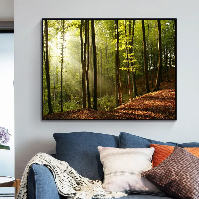 

Small Pure And Fresh And Forest Wall Art Canvas Paintings Abstract Line Nordic Posters Pictures Living Room Decor21-21 20