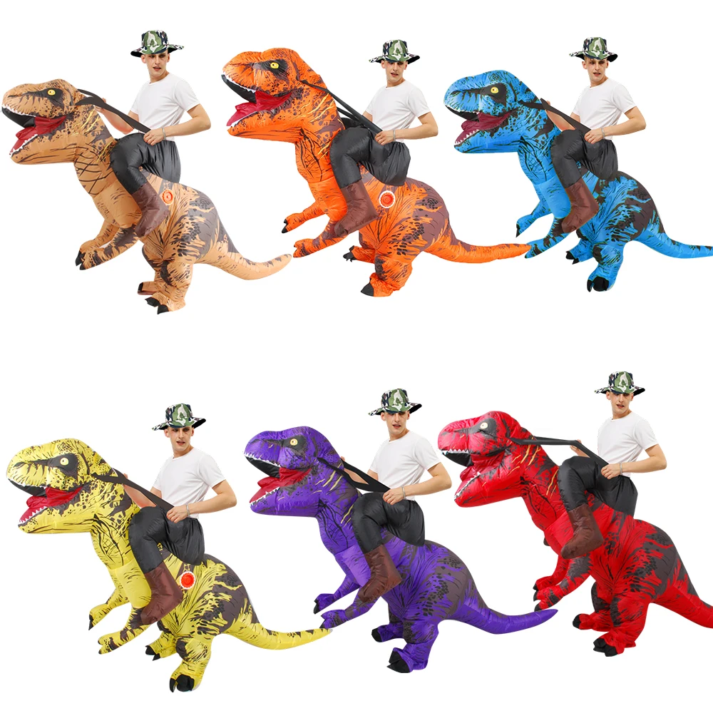 

Надувной костюм для косплея тирекса из аниме для взрослых, шикарный комбинезон на Хэллоуин, день рождения, семейная езда, динозавр, Cos