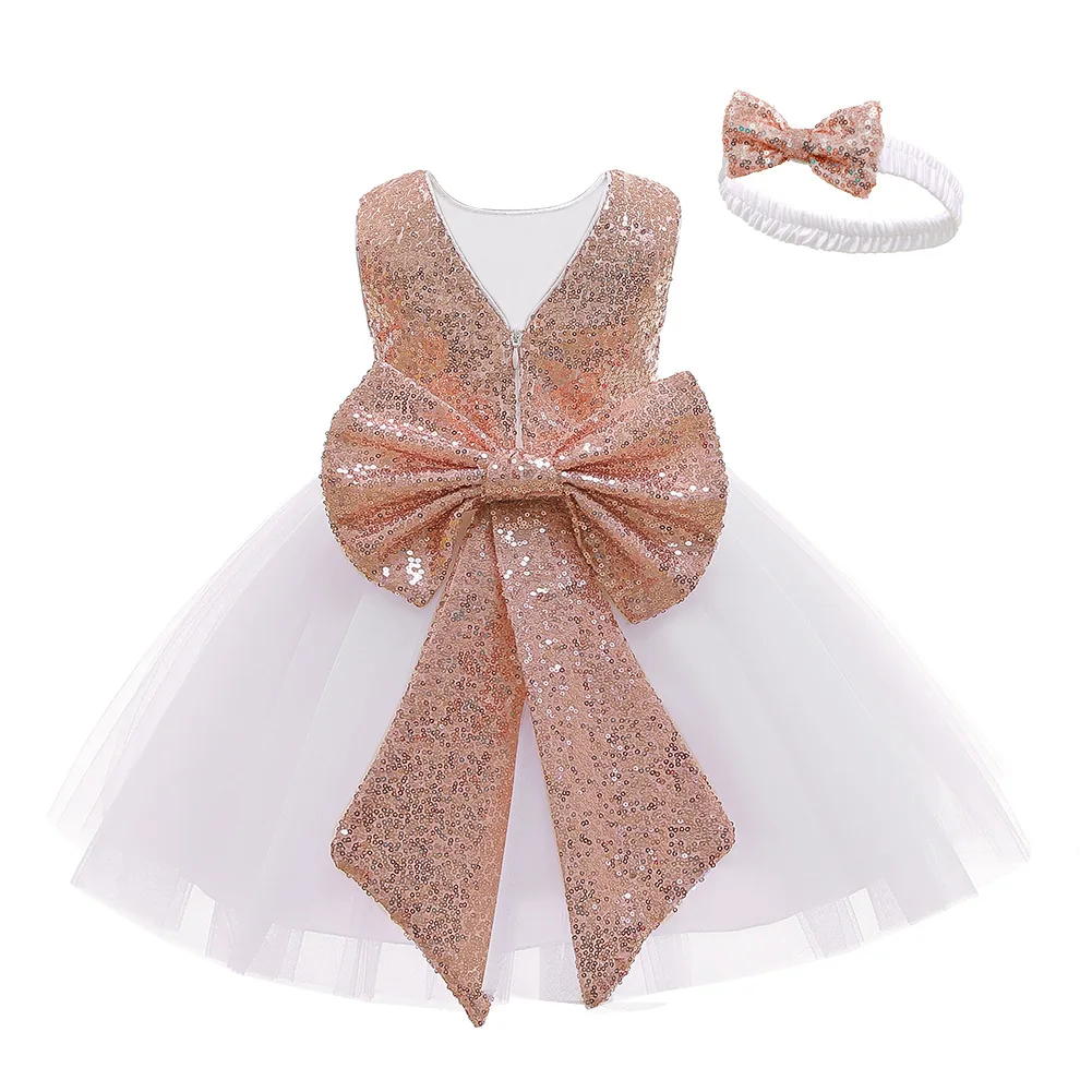

3-24M Summer Infant Dress For Baby Girls Birthday Dress Baby Sequin Wedding Party Princess Dress Baby Christmas Newborn Clothes