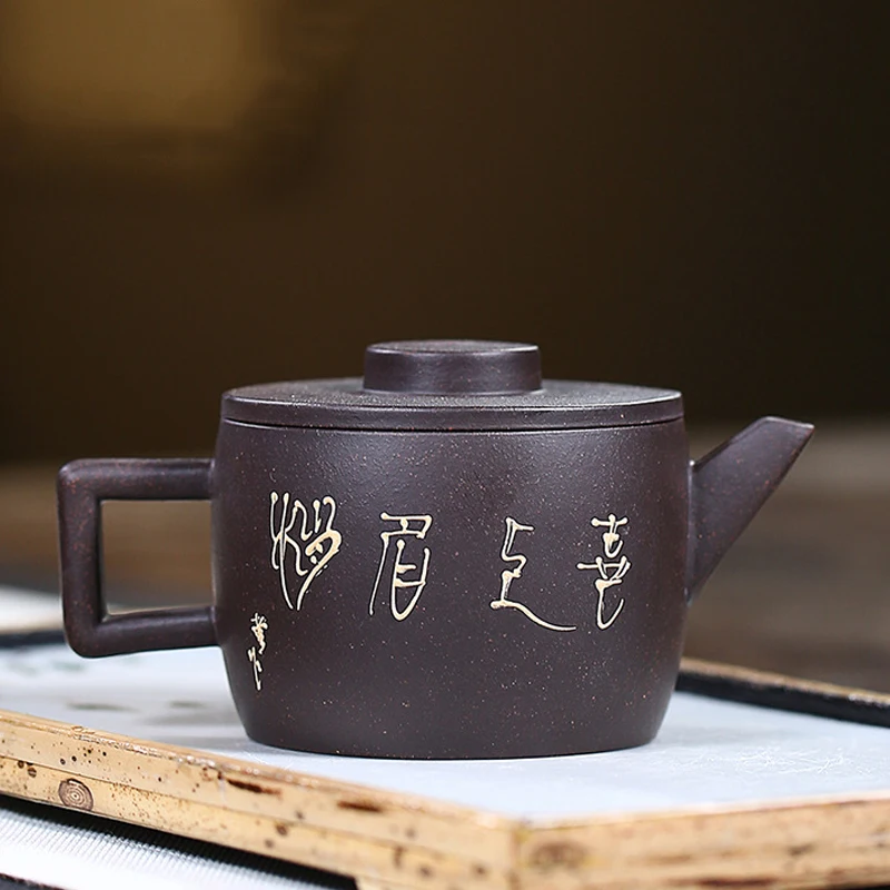 Чайный горшок Yixing из фиолетовой глины с цветком сливы набор чайников сырой руды