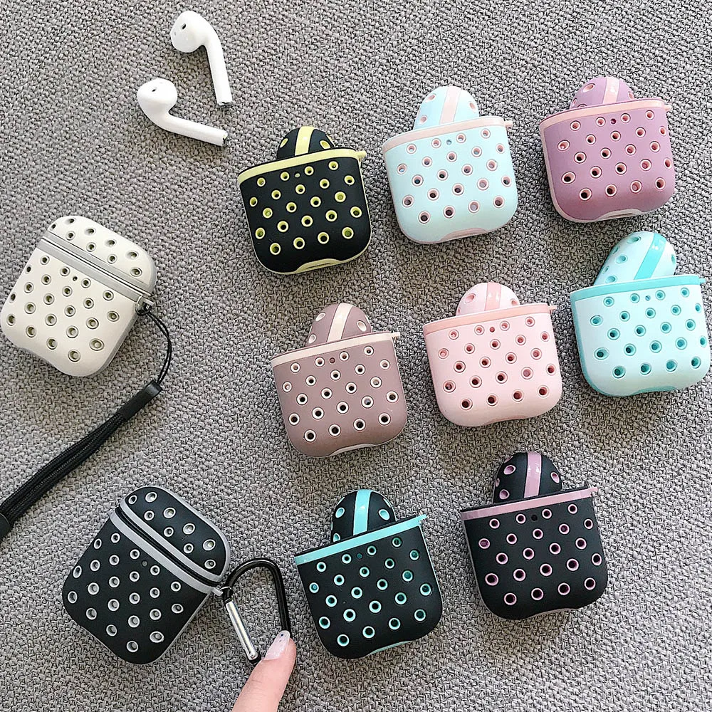 Силиконовый чехол с сотовым охлаждением для наушников AirPods 2 Pro цветной мягкий