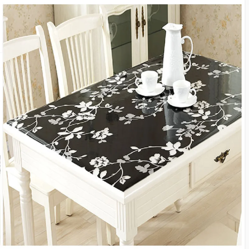 Table coffee table pads colored plastic pvc crystal plate nordic waterproof oil-proof disposable wash ironing tablecloth | Дом и сад